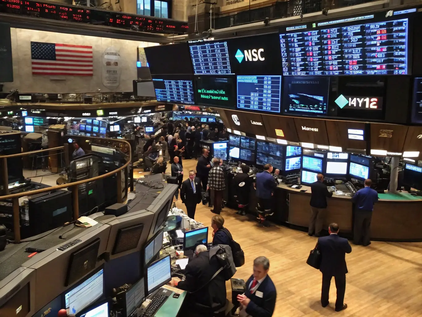 A photograph of a commodities trading floor, illustrating the complexities of market dynamics and the need for strategic market positioning.