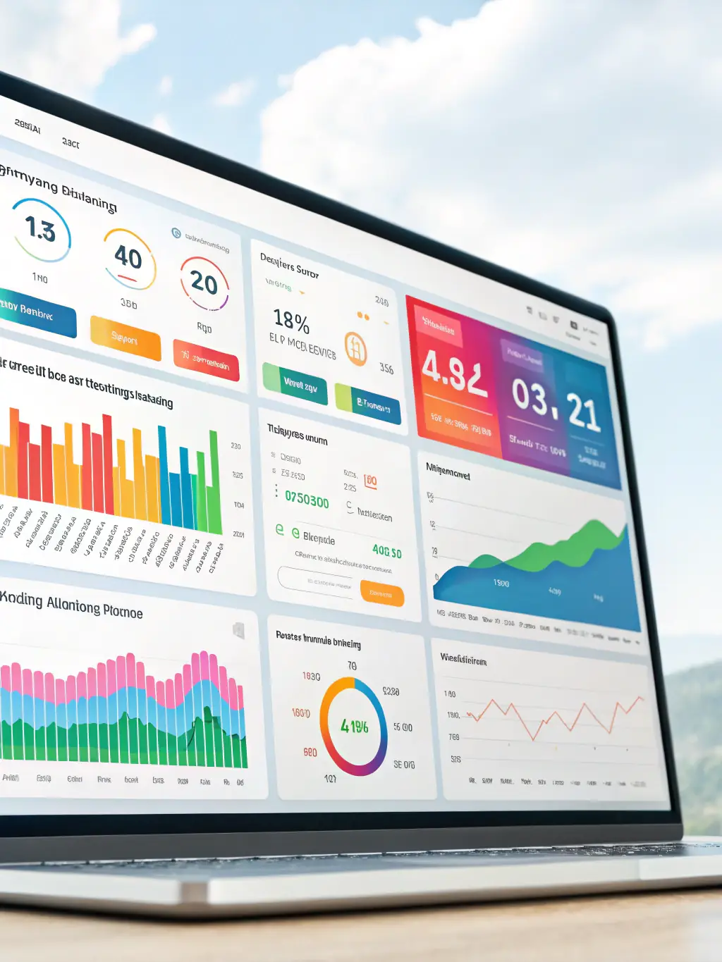 A digital interface displaying real-time data analytics and predictive maintenance schedules for an industrial manufacturing plant.